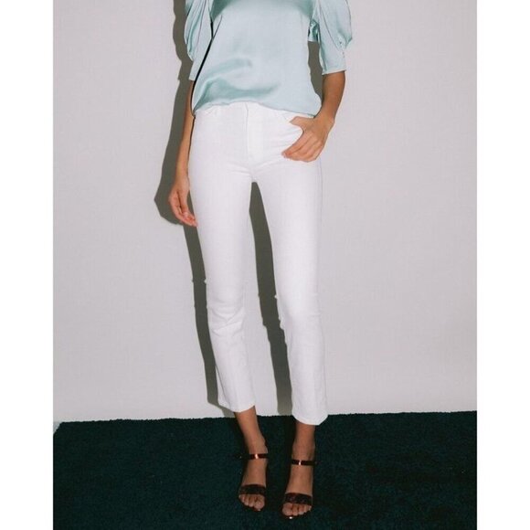 Mother Mid Rise Dazzler Ankle White Jeans Fairest of them All Size 23 NWT $198 - Picture 2 of 8